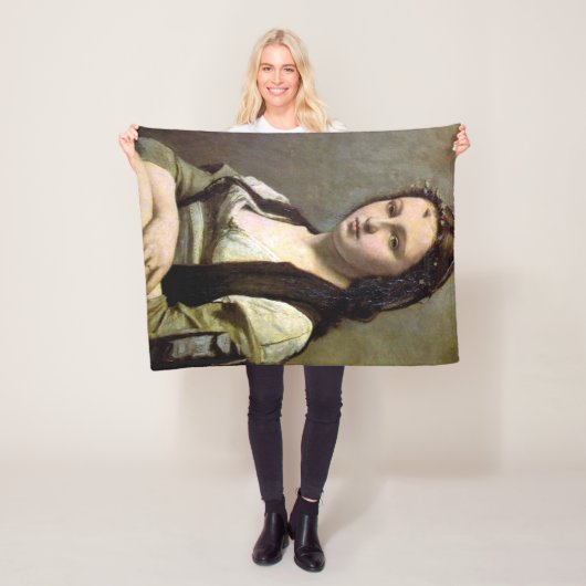 1868年～1870年、真珠を持つ女性 フリースブランケット (インサイチュ)