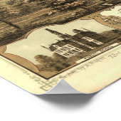 1868 Des Moines, IAバードアイビューパノラママップ ポスター (角)