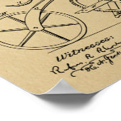 1869チェーンレス自転車特許スケッチプリント ポスター (角)