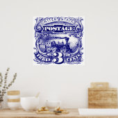 1869年の米国3セント機関車切手 ポスター (キッチン)