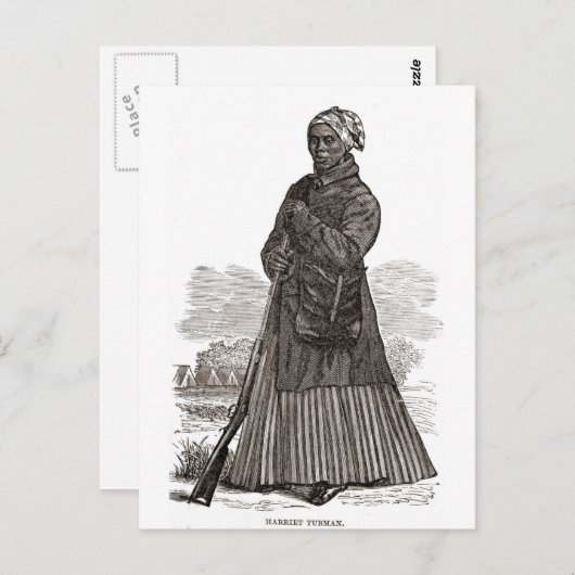1869年以前のハリエット・タブマンの木版画 ポストカード (正面/裏面)