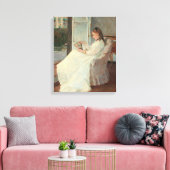 1869年、窓に描かれた画家の妹 キャンバスプリント (インサイチュ (リビング))