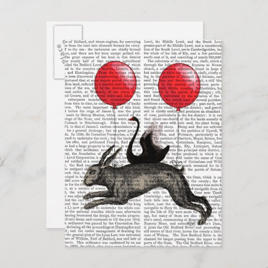 186.ウサギの船 ポストカード (正面/裏面)