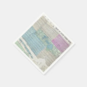 1870地図ニューヨーク市中央公園 スタンダードカクテルナプキン (角)