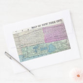 1870地図ニューヨーク市中央公園 長方形シール (封筒)