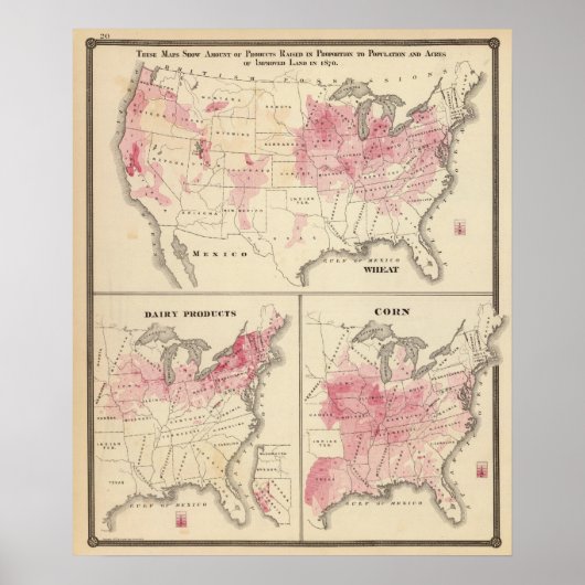 1870年に生産された小麦の乳製品トウモロコシ ポスター (正面)