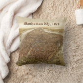 1870年のマンハッタンニューヨークシティヴィンテージの古い地図 クッション (ブランケット)