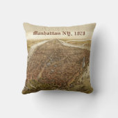 1870年のマンハッタンニューヨークシティヴィンテージの古い地図 クッション (裏面)