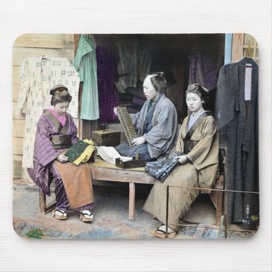 1870年の日本の織物商 マウスパッド (正面)