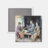 1870年の日本の織物商 マグネット (正面/裏面)