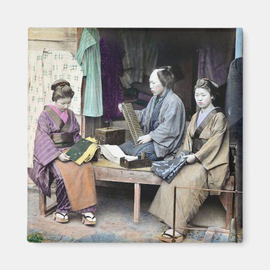 1870年の日本の織物商 マグネット (正面)
