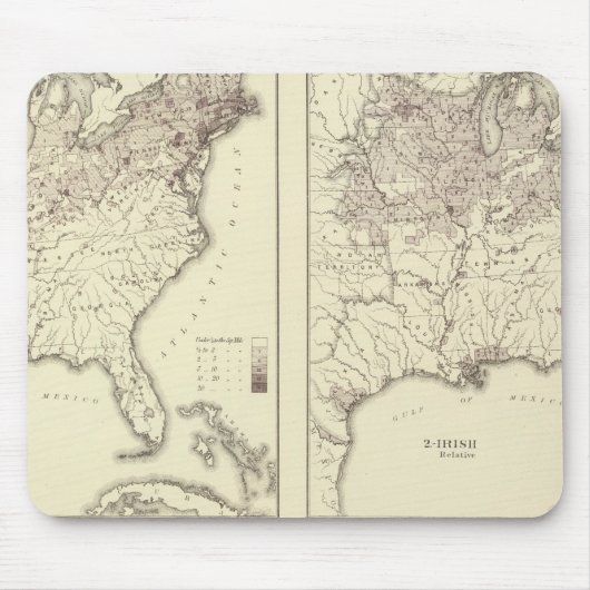 1870年アイルランド·ドイツ人人口 マウスパッド (正面)