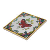 1870年カラフル代ミントン·ピーコック·バタフライ タイル (側面)