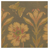 1870年ビクトリアン頃の蝶と花の模様 ファブリック (クローズアップ)