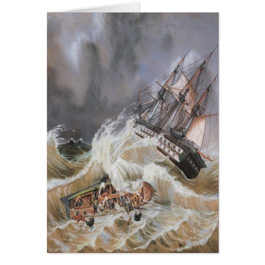 1870年代 嵐の海のクリッパー船 (正面)