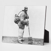 1870年頃の中国の労働者(白黒写真) フォトプラーク (側面)