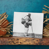 1870年頃の中国の労働者(白黒写真) フォトプラーク (側面)