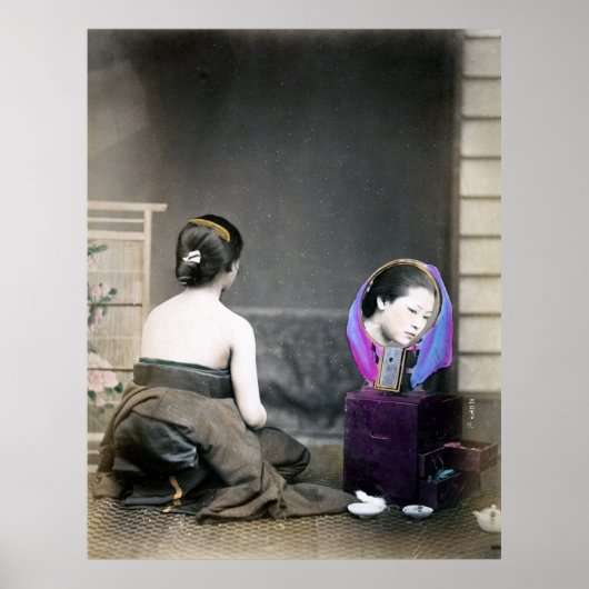 1870日本の名の脱衣室の女性 ポスター (正面)