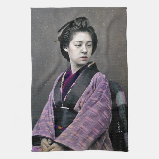 1870美日本の女 キッチンタオル (縦)