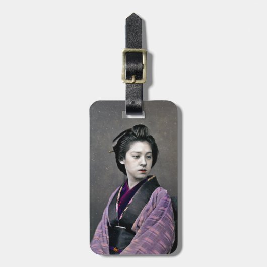 1870美日本の女 ラゲッジタグ (正面縦)