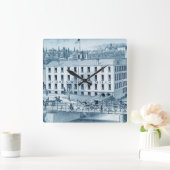 1871オーロライリノイヌウールミルズ スクエア壁時計 (ホーム)