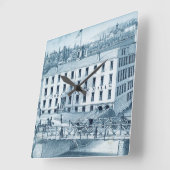 1871オーロライリノイヌウールミルズ スクエア壁時計 (傾斜)