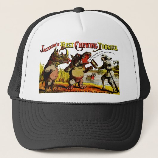 1871年のヴィンテージのかみ砕くタバコの広告 キャップ (正面)