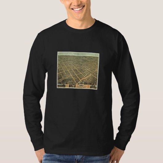 1871年 レキシントン ケンタッキー州 旧地図 Tシャツ (正面)