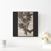 1871年Odin、知恵のNorseの神の スクエア壁時計 (ホーム)