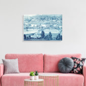 1871鳥瞰図イリノイ州の大工ビル キャンバスプリント (インサイチュ (リビング))