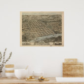 1871 Knoxville, TN Bird's-eye viewパノラママップ ポスター (キッチン)