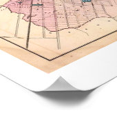 1872 REPROヴィンテージマップニューブランズウィック，プリンストンNJ ポスター (角)