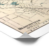 1872 REPROヴィンテージマップブルームフィールドNJ ポスター (角)