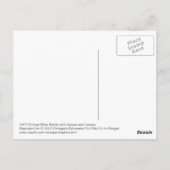 1873ヴィンテージワインボトルと葡萄と葉 ポストカード (裏面)