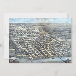 1873年のテキサス州オースティンの古地図 招待状
