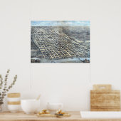 1873年のテキサス州オースティン古地図（空中図） ポスター (キッチン)