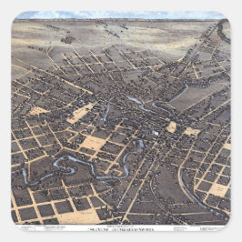 1873年のテキサス州サンアントニオ 古地図 スクエアシール