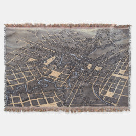1873年のテキサス州サンアントニオ 古地図 スローブランケット