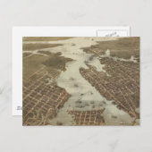 1873年のノーフォークとポーツマス ヴァ(古地図) ポストカード (正面/裏面)