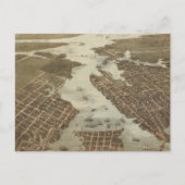 1873年のノーフォークとポーツマス ヴァ(古地図) ポストカード (正面)