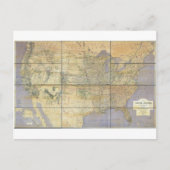 1873年アメリカ合衆国の地図 ポストカード (正面)
