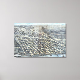 1873年テキサス州オースティン 古地図 空中写真 キャンバスプリント