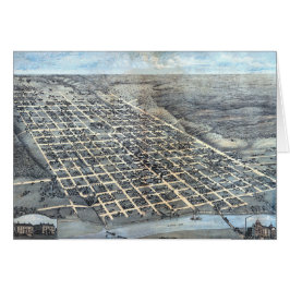 1873年テキサス州オースティン 古地図 空撮図