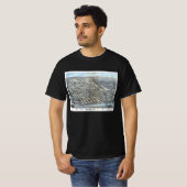1873年テキサス州オースティン 古地図 空撮図 Tシャツ (正面フル)