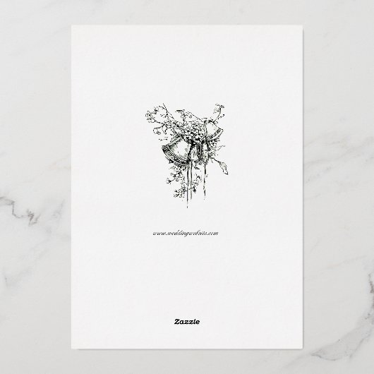 1874ビクトリアン年植物学フローラ縁ど結婚ズ 箔招待状 (裏面)