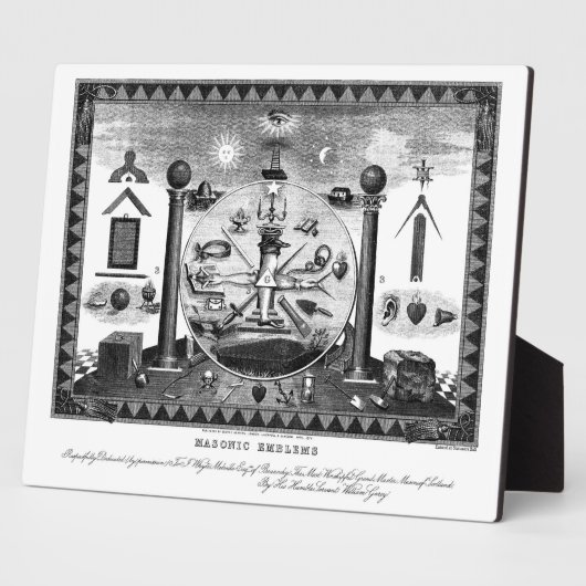 1874年のマソニックの象徴表 フォトプラーク (側面)