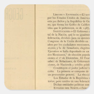 1874年のメキシコの地図書のとびら スクエアシール