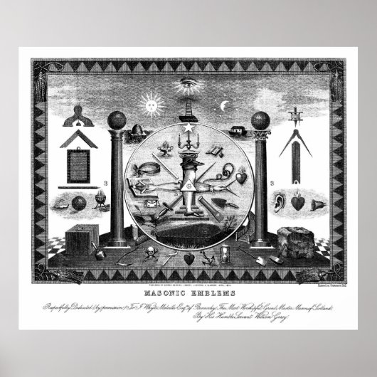 1874年のMasonic Emblemsチャート ポスター (正面)