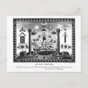 1874年のMasonic Emblemsチャート ポストカード