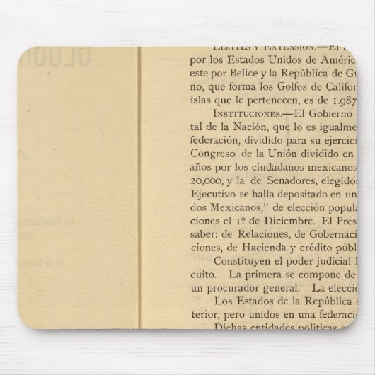 1874年メキシコ·アトラスのタイトル·ページ マウスパッド (正面)